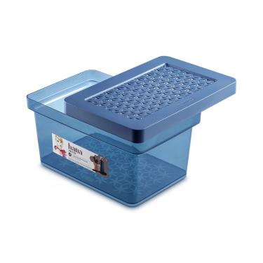 Imagem de Caixa Organizadora Ordene de Plástico Azul com Tampa 8,5L