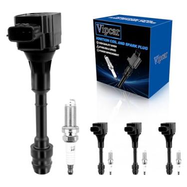 Imagem de Vipcar Conjunto De 4 Bobinas Ignição Uf350 E Velas Irídio Compatíveis Com Nissan Altima 2.5 L4 2002-2007, Sentra 2.5L 2002-2006 X-Trail 2002-2013
