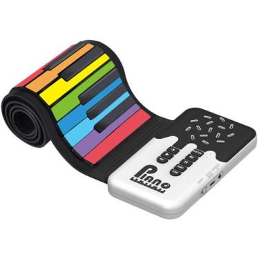 Imagem de Portátil 49 Teclas Flexível Roll up Teclado Digital Usb Bluetooth Comp