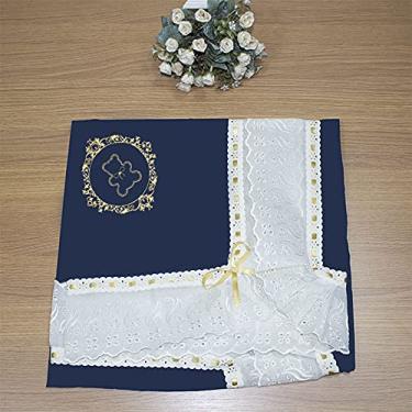 Imagem de Manta Infantil para Bebê com Lasie 100% Algodão - Urso Arabesco Dourado