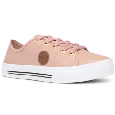 Imagem de Tenis Feminino Moleca Casual Confortavel Napa Glamour Branco Preto Rosa