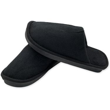 Imagem de Pantufa Masculina Estampada, Preta, Tamanho 42/43, 28cm x 10cm, Material Poliéster