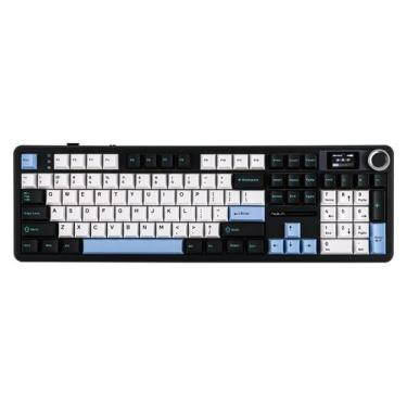 Imagem de Teclado sem fio para jogos EPOMAKER X Aula F108 PRO azul e branco