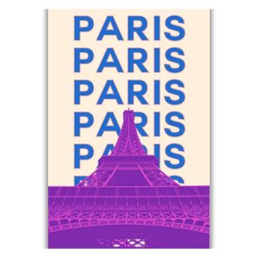 Imagem de Summit Designs Arte de parede de Paris - Impressão da Torre Eiffel 28 x 35 sem moldura decoração francesa tipografia de viagem França pôster europeu romance arquitetura presente