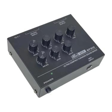 Imagem de TTETTZ Mixer de som de karaokê, console de mixagem de som KTV compacto, transmissão ao vivo, doméstico, leve, DJ, console de mixagem estéreo