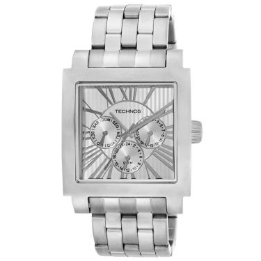 Imagem de Relógio Technos Masculino Ref: 6p29yp/2k Multifunção Retangular Prateado