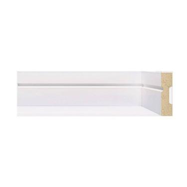 Imagem de Kit Rodapé de MDF 40 Barras Frisadas de 5cm x 2,40m Rende 96 Metros Moldufama Branco