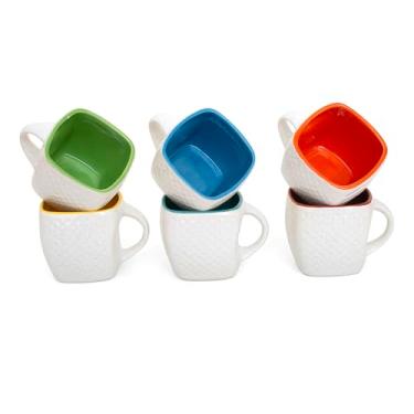 Imagem de Conjunto feito à mão de 6 xícaras de chá de cerâmica 160 ml elegante porcelana café da manhã canecas de café da manhã acabamento vitrificado para cortado cappuccino expresso kulhad chai micro-ondas e