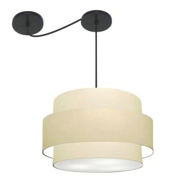 Imagem de Lustre Sala de Jantar Com Desvio Vivare Md-4401 Cúpula em Tecido 60cm