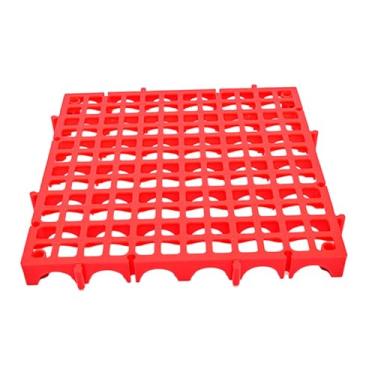 Imagem de NITAGO Piso modular interligado com grelha para piso de garagem com furos para lavagem de carros para chuveiro, quintal e banheiro, Vermelho