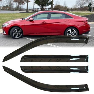 Imagem de 4 peças originais à prova de chuva defletores de vento de janela lateral à prova de chuva para Hyundai 2021-2025 Elantra, protetores de chuva, viseiras de janela bonitas para carros, defletor de