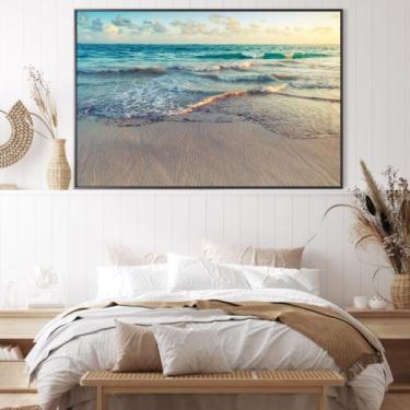 Imagem de Quadro Paisagem Praia Mar - MeMoldura, Chassi Borda Infinita, 60X90