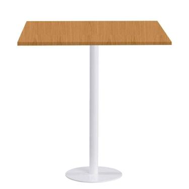 Imagem de Mesa Pisa Beta Bistrô Fratini 107,50cm (a) Disco Redondo Branco Tampo Mdp Quadrado Samba 80cm (l)