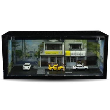 Imagem de Initial D Tofu Shop Container Diorama Version C – 1:64 Scale Scene with LED – Acrylic Container for Hot Wheels, Matchbox, MiniGT & Diecast Cars – Dimensions: 36x13.3x14 cm MO400204