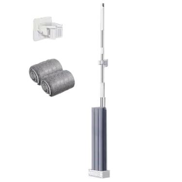 Imagem de TBATM Self Squeezy Mop com Almofadas Laváveis de Microfibra, Spin Mop e Balde, Wet e Dry Dual Use, para Pisos de Madeira, Piso Duro, Mármore, Parede, Janela, Carro, Teto,B,50x150cm