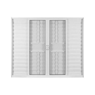 Imagem de Janela de Alumínio Veneziana 100x120cm 4 Folhas com Grade sem Vidro So