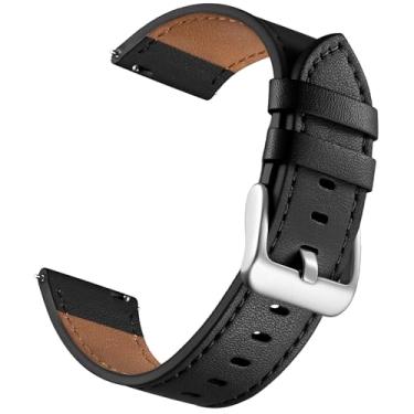 Imagem de Pulseira de relógio de 22 mm compatível com Garmin Venu 3/Venu 2/Vivoactive 4/Forerunner 255 Music/265, pulseira de couro genuíno de grão superior para Samsung Galaxy Watch 3 de 45 mm/Gear S3