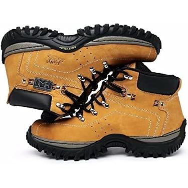 Imagem de Bota Coturno Caterpillar Adventure Couro Legítimo + Palmilhas Gel. Unissex. (42, Amarelo)