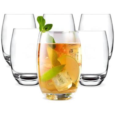Imagem de Jogo 6 Copos de Vidro Luxo 450ml Grandes e Resistentes – Copos para Água, Suco, Refrigerante, Drinks – Vidro Grosso, Moderno, Ideal para Mesa Posta, Presente ou Casa Nova