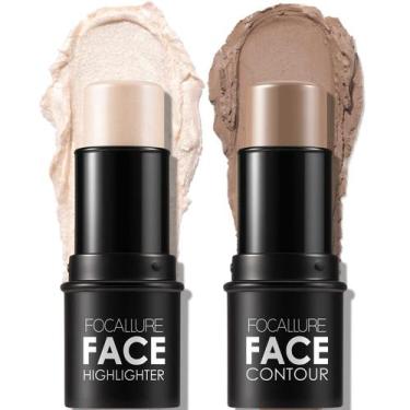 Imagem de Creme mineral Contour Stick FOCALLURE, 2 unidades com iluminador