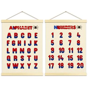 Imagem de Buildinest Tabela de parede de números Abc para pôsteres de aprendizagem infantil, pôster do alfabeto para crianças, decoração escolar em casa para decoração de parede infantil, decoração de parede de