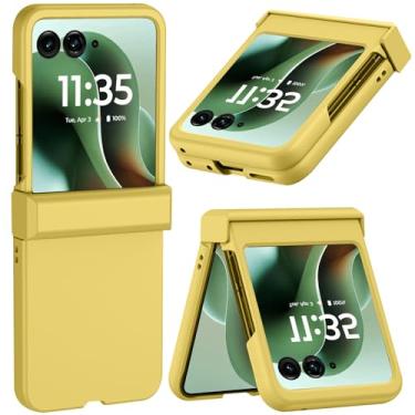 Imagem de NINKI Capa protetora de dobradiça fofa para Moto Razr 2025, nova capa para Moto Razr 2025 com proteção de dobradiça, capa protetora rígida e fina de 360° para Motorola Razr 60 capas amarelas