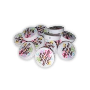 Imagem de One Mental Breakdown Later... Esponja Círculo Bob 12 unidades 2,7 cm Silicone Conta Focal Ansiedade Saúde Mental para Caneta Beadable Chaveiro Freshie Hanger Mama