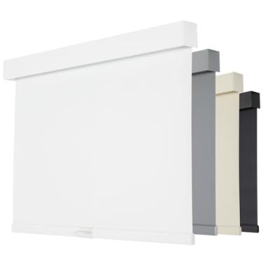 Imagem de Persilux Persianas blackout para janelas, persianas de rolo sem fio com sanefa, persianas de tecido com isolamento térmico, persianas de proteção UV para casa e quarto (branco, 89 cm L x 162 cm A)