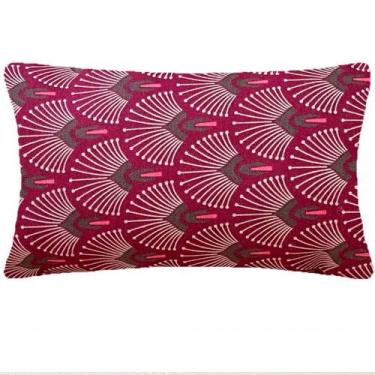 Imagem de Almofada Retangular Pavão Marsala Impermeável 50x28cm - Sua Casa Decor