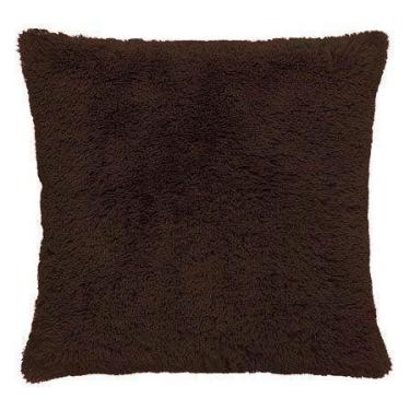 Imagem de Capa de Almofada Pelúcia Marrom 45x45cm - Adomes