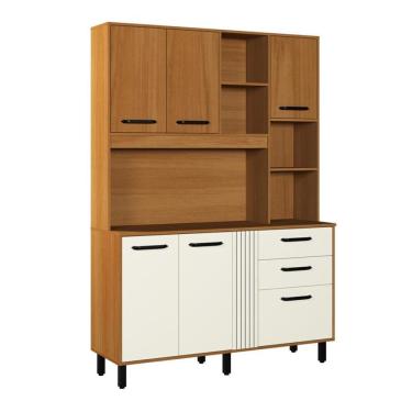 Imagem de Armário com Balcão Completo Cozinha Luna 6 Portas 2 Gavetas 