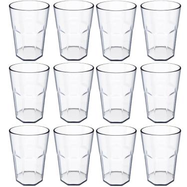 Imagem de Jogo 12 Copos 400ml Para Servir Água Natural Suco Refrigerante Drink Plástico Ou