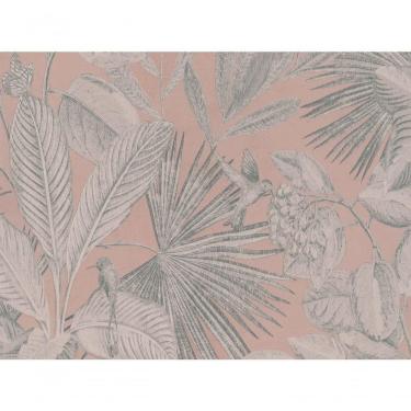 Imagem de Papel De Parede Inspire Folhagem Rosé E Cinza 221185