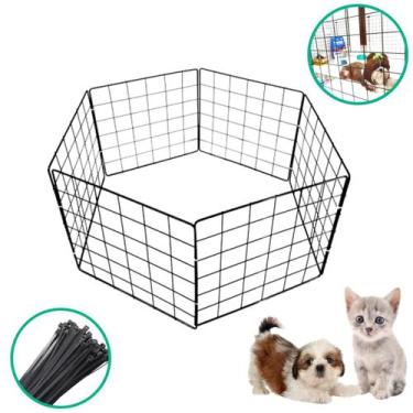 Imagem de Cercadinho Móvel 30x40cm 6 Telas Tela Aramada Gaiola Modular Pet Coelh