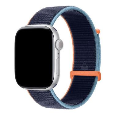 Imagem de Pulseira Nylon Loop compatível com Apple Watch - Baú do Viking, Azul-M