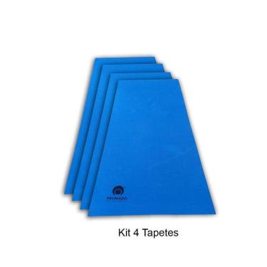 Imagem de Kit 4 Colchonete Tapete Yoga Azul Eva 180X60X1Cm Pronado