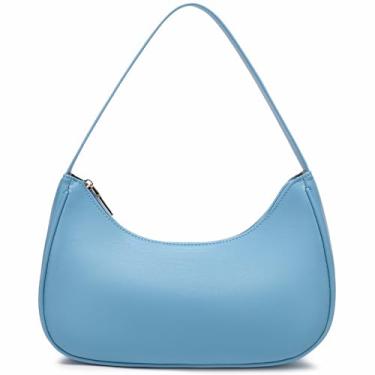 Imagem de Bolsa de ombro moderna para mulheres fofas Hobo Tote Mini Clutch Underarm Purse para uso diário/trabalho/viagem/passeios casuais, Lago azul, Medium