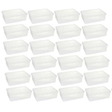 Imagem de Kit 24 Caixas Tampa Hermética para Alimentos 11l Cestos Organizadores Plasvale