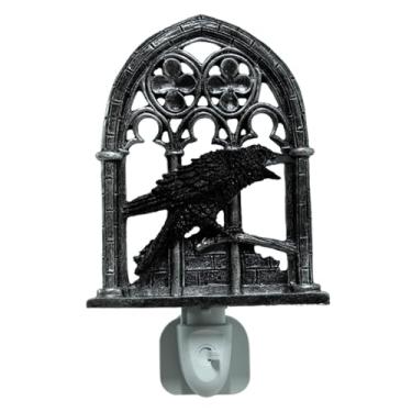 Imagem de Generic Luminária de parede decorativa de Halloween com luz de animal, adereços para fotos, realista e versátil, preta, para quarto e cabeceira