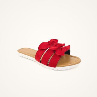 Imagem de Rasteirinha delicada 3 tiras de laço - Tulip Shoes, Vermelho, 37