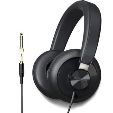 Imagem de Philips SHP6000 Fones de ouvido com fio, monitor de estúdio e mixagem DJ estéreo, fones de ouvido sobre a orelha, isolamento de ruído com fio com áudio de alta resolução, graves profundos e conforto
