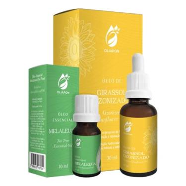 Imagem de Kit 2 Óleo de Melaleuca 10ml e Girassol Ozonizado 30ml Aroma Refrescante, Hidratação Natural e Relaxamento Corporal