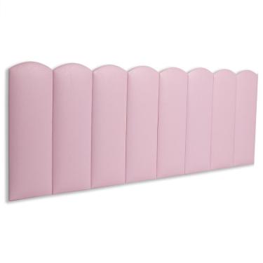 Imagem de Cabeceira Queen Kit 8 Placas Modelo Nuvem - Courino Rosa