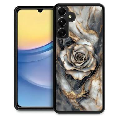 Imagem de WANKBLC Compatível com Samsung Galaxy A15, proteção à prova de choque para homens mulheres antiderrapante para Samsung Galaxy A15 Crazy Pattern rosa cinza dourado linha mármore
