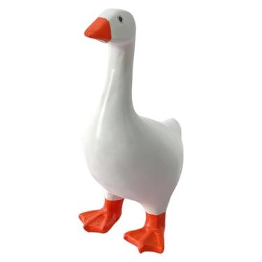Imagem de IEUDNS Porta-chaves de pato, decoração de mesa, estatueta de pato, presentes de inauguração de casa, artesanato em pé, enfeite de resina fofo para sala,