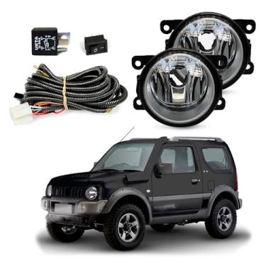 Imagem de Kit Farol de Milha para Jimny 2009 a 2019 Completo com Chicote Botão e Relê Auxiliar Neblina