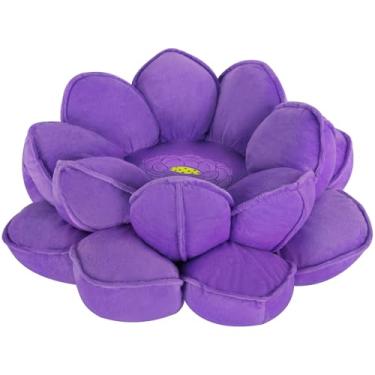 Imagem de Almofadas de chão de flor de lótus, almofada grande inspirada no design de flor de lótus, assentos decorativos para sala de estar, quarto e lounge, almofada de chão lavável macia para relaxamento e