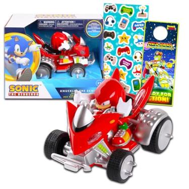 Imagem de Sonic the Hedgehog Knuckles Toy Race Car Set - Sonic Knuckles Gift Bundle with Sonic Knuckles Pull Back Racecar Plus Stickers, More | Sonic Race Car Set