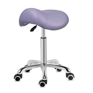 Imagem de Banco de selim Kaleurrier Rolling Swivel em altura ajustável roxo