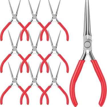 Imagem de Lanties Pacote com 10 mini alicates de ponta de agulha a granel, conjunto de alicates de precisão de 11 cm com pontas extra longas para fabricação de joias, embrulho de arame, aderência de objetos